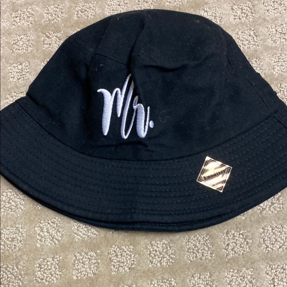 Black Bucket Hat with Embroidered Logo